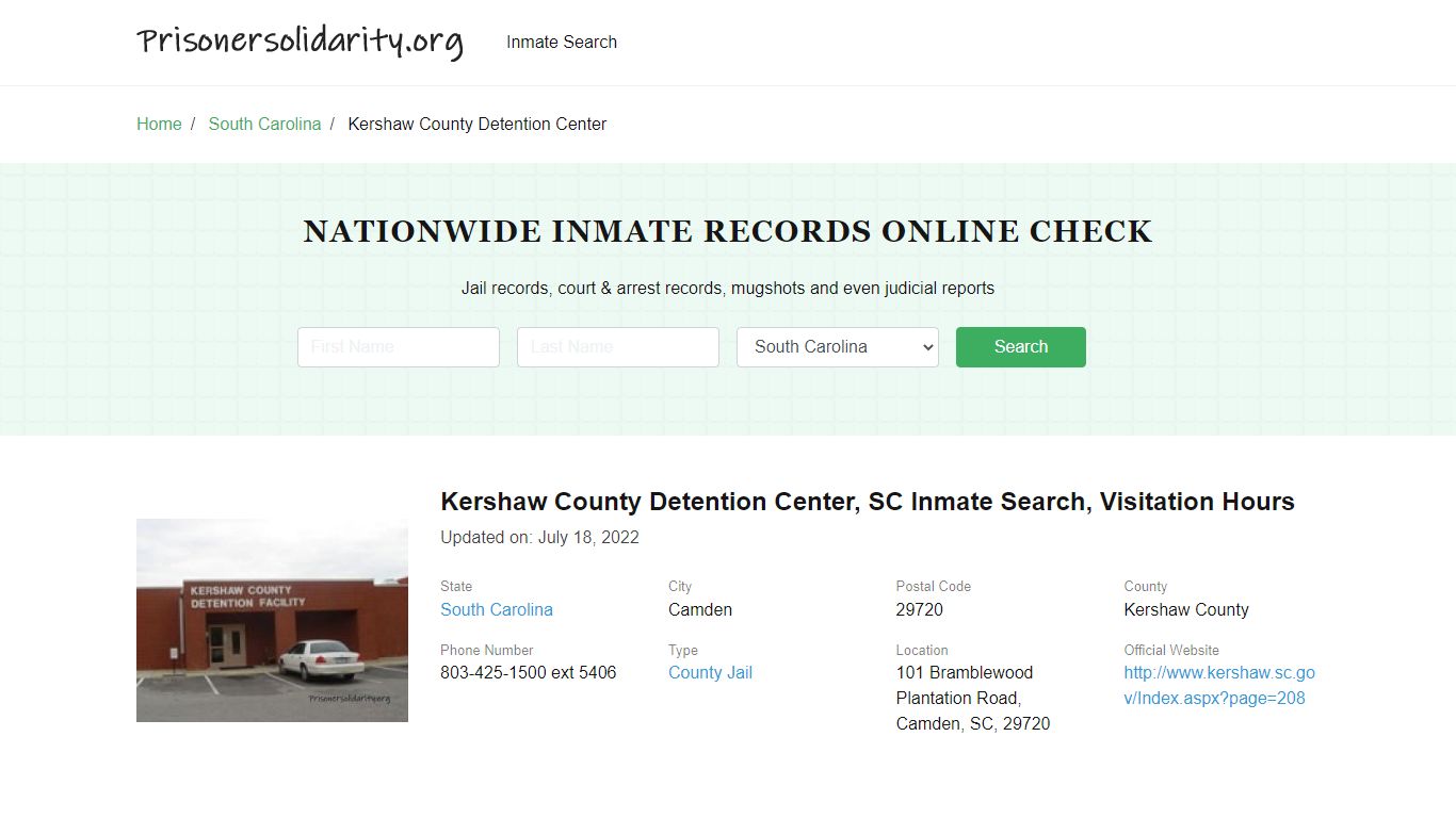 Kershaw County Detention Center - prisonersolidarity.org